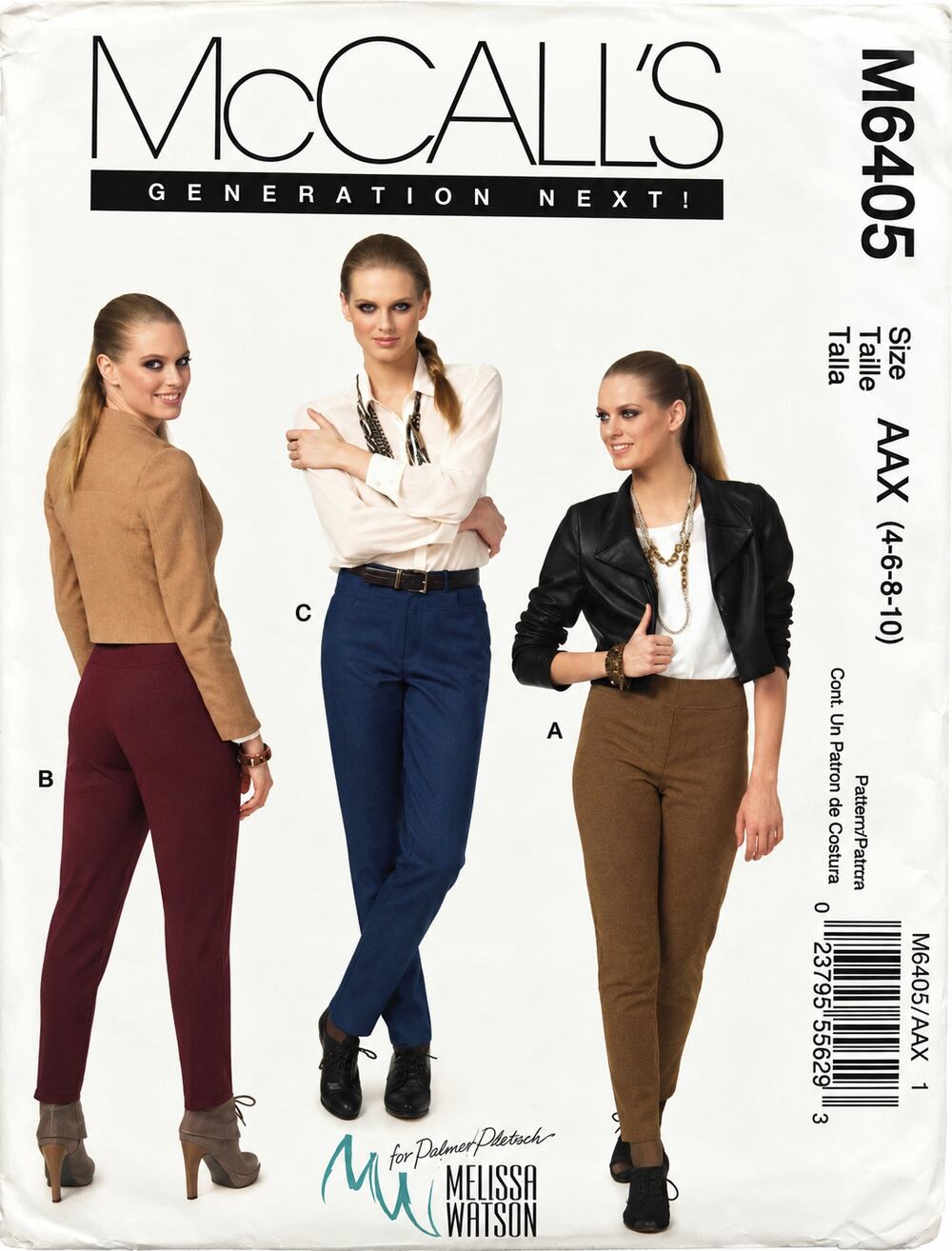 McCall’s Sewing Pattern 6405 Career Business Pants Slacks Size 4-6-8-10 Uncut